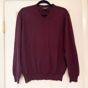 Marco Fiori mens 100% merino wool lightweight burgundy sweater size medi…
